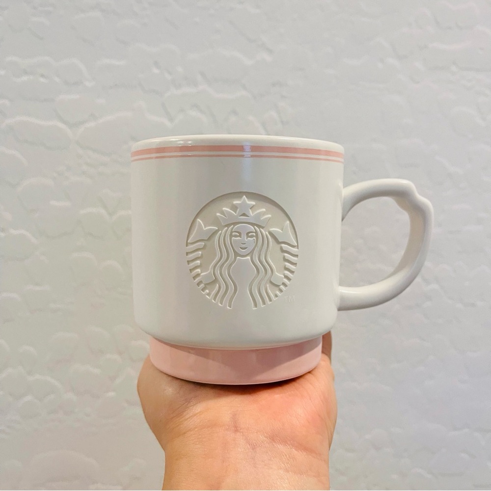 🌹 Starbucks Sakura 2023 Pink and White Ceramic Mug